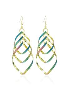 Pendientes rombo brillantes - Amarillo Oro - Ver 10