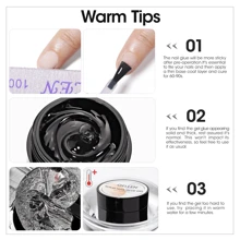 Gellen Gellen Adesivo de Unha em Gel Sólido, Adesivo de Unha em Gel Acrílico Sólido para Unhas Postiças, Adesivo de Extensão de Unha em Gel UV LED de Escultura Não Pegajoso, 1 Peça-2Pcs 15G