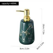 1 Pc 400ml Marble Textured Refillable Push-Touch Liquid Soap Dispenser Made Of Ceramic For Facial Cleanser, Hand Soap, Shower Gel, Shampoo, Restaurant Cleaner - Suitable For Hotel, Kitchen, Bathroom, Home Decor Accessories Kitchen Items Kitchen Accessories Kitchen Tools - Multicolor - View 14