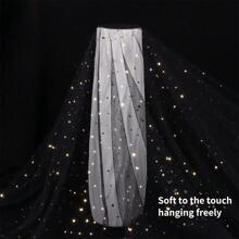 10 Yards Stern Mond Laser Pailletten Tüllrolle weiches Tüllband für Partydekoration DIY Handwerk Tutu Rock Zubehör Hochzeitshintergrund Bühnendekoration Nähen Mesh