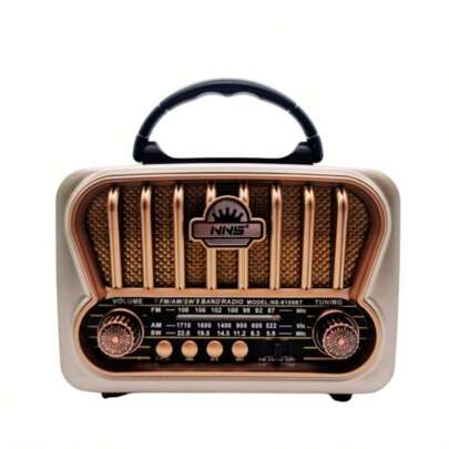 Rádio Retrô Vintage Portátil com bluetooth A Pilha E Tomada Am Fm Sw Pendrive Com Sd Usb KA-3180