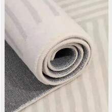 仿cashmere暖色系客廳地毯，極簡米色地毯，厚實高檔臥室床邊墊和咖啡桌，可洗底部