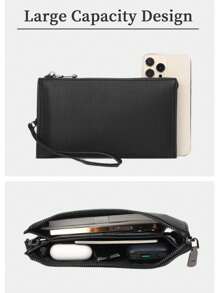 Borsetta da donna semplice e basic, con ampia capacità, due scomparti, per telefono cellulare, casual business, portatile, a tracolla, quadrata, borsetta, borsa per organizer, da viaggio, scuola, ufficio, all'aperto, lavoro, vintage, San Valentino, nera, con adesivi, regali di San Valentino, vintage, stile sportivo, confezione regalo, borse primaverili, borse vintage, regali per uomo