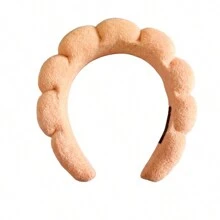 1pc Women's Simple Cloud Bun Roller Sponge High Headband For Washing Face Cute,Dopamine - Multicolor - View 20
