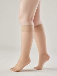 Briartw 6 Pares/Pacote Tons de Pele e Meias-Calças, Meias Ultrafinas, Meias Acima do Tornozelo Femininas, Confortáveis, Y2k