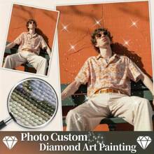 One Custom Set 5D Rhinestone Art Painting DIY Rhinestone Art Customized Gift Personalize With Your Own Photo, Multiple Sizes Available, Includes Rhinestone Tools