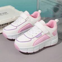 حذاء تزلج جديد بعجلتين مخفيتين قابلتين للفصل، حذاء تزلج وردي مزخرف بأزرار للفتيات، حذاء تزلج خارجي للطلاب - وردي - مشاهدة 7