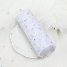 10 Yards Stern Mond Laser Pailletten Tüllrolle weiches Tüllband für Partydekoration DIY Handwerk Tutu Rock Zubehör Hochzeitshintergrund Bühnendekoration Nähen Mesh