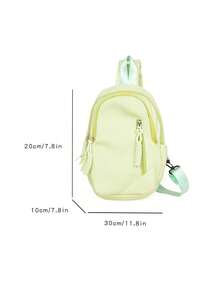 1 Pieza Bolso De Hombro Casual De Nailon Con Estilo Minimalista Y Múltiples Bolsillos, Bolso Unisex Para El Uso Diario De Las Mujeres - Verde - Ver 9