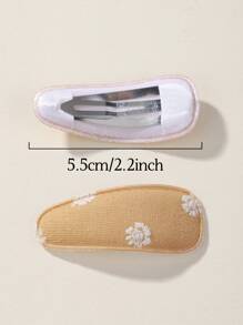 10pcs Cloth Material Printed Morandi Color Tone Hair Clips, Suitable For Children And Baby Girls' Fringes