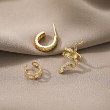 Earring Sets - Golden Snake (3 Pieces) - View 2