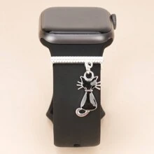 1 件卡通猫设计表带装饰环，非常适合智能手表硅胶表带 38 毫米、40 毫米、41 毫米、42 毫米，作为返校学生的礼物