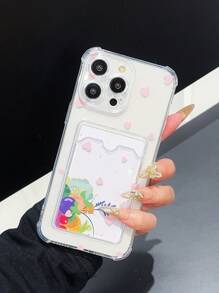 Funda para teléfono con forma de corazón compatible con Apple, incluye protector de cable de carga, protector antimordedurasde enrollador de cable - Multicolor - Ver 5
