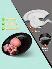 4pcs/32pcs Plastic Dinnerware Set, Lightweight Reusable Tableware Set Including 8 Plates, 4 Bowls, 4 Cups, 4 Knives, 4 Forks, 4 Spoons, Ideal For 4 People School Supplies,Christmas Gift - Black - View 7