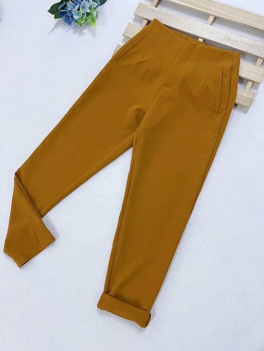 Women Pants - Mustard Yellow - View 1