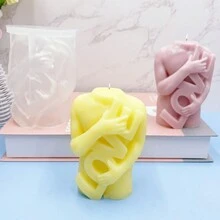 3D Muscle Man Silicone Candle Mold LOVE Hugging Male Body Aromatherapy Craft Making Tool Home Art Decor Sketching Reference In Plaster - White - View 5