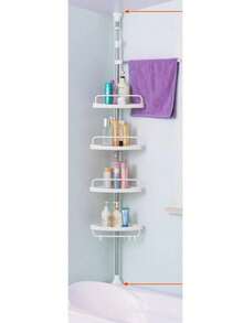 Corner Organizer Bathroom Storage Shelf - White - View 10
