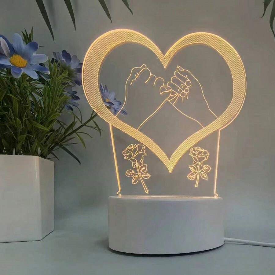 LEDUGF 浪漫女友禮物，3D錯覺夜燈，男友送女友生日、紀念日和情人節禮物(1入)