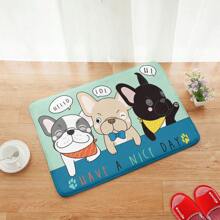 1pc Bulldog Pattern Soft Plush Surface Anti-Fatigue Mat, Home Decor, Bathroom Decor, Bathroom Rug, Bathroom Non-Slip Mat, Kitchen Decor, Kitchen Mat, Bathroom Set, Gift, Entrance Mat, Hallway Mat - Multicolor - View 8