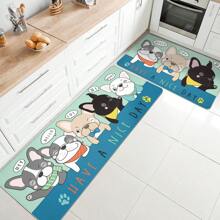 1pc Bulldog Pattern Soft Plush Surface Anti-Fatigue Mat, Home Decor, Bathroom Decor, Bathroom Rug, Bathroom Non-Slip Mat, Kitchen Decor, Kitchen Mat, Bathroom Set, Gift, Entrance Mat, Hallway Mat - Multicolor - View 6