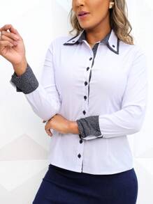 Women Blouses - 黑與白 - 查看 10