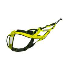 Arnés reflectante para arrastrar trineos para perros medianos y grandes - Chaleco de nailon ajustable a prueba de choques con almohadilla de soporte lumbar, apto para esquí de fondo con perro