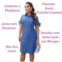 Women Dresses - 淺色牛仔連身裙 - 查看 4