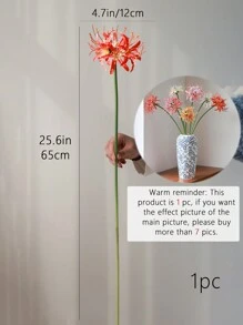 1入組，25.6英寸/65公分，人造石大蒜花蜘蛛百合孤立單支花杆，適用於墓地花瓶裝飾，紀念花，花園裝飾花，蜘蛛百合花 - 白色 - 查看 2