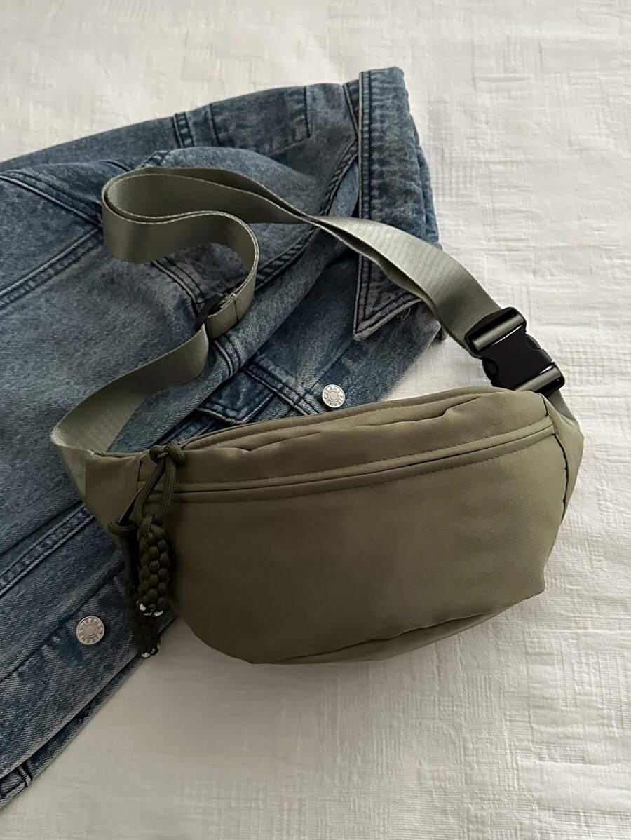 Bolso de cintura para mujeres sencillo y elegante, estilo combinable con todo - Verde Oliva - Ver 1