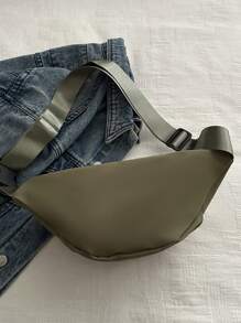 Bolso de cintura para mujeres sencillo y elegante, estilo combinable con todo - Verde Oliva - Ver 8