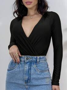 Women Bodysuits - 黑色 - 查看 1