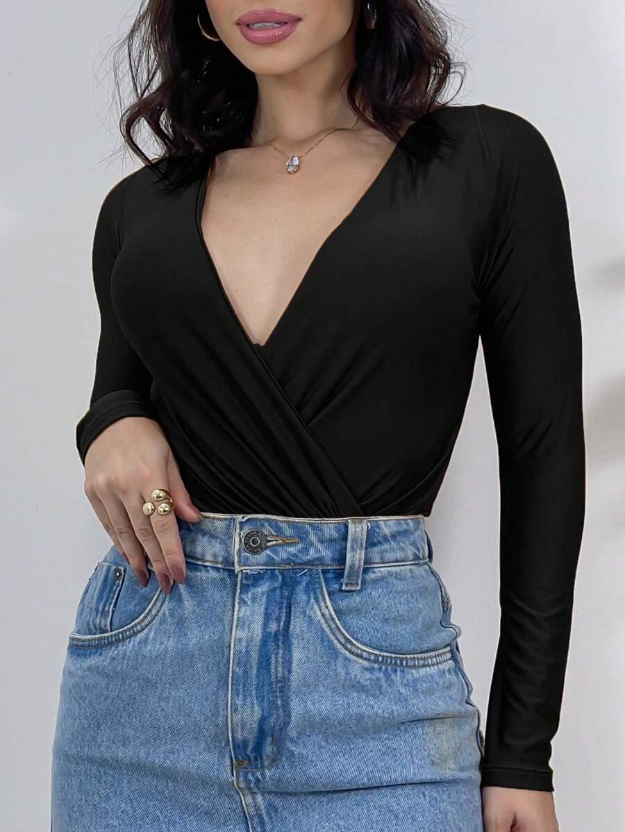 Women Bodysuits - 黑色 - 查看 1