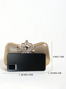 Sac de soirée de luxe en strass pour le Carnaval, Pochettes brillantes de robe de mariée, sac de soirée de boîte exquis, élégant et glamour, décoré de petits strass pour la fête, sac de soirée, sac d"embrayage pour les femmes lors des fêtes, des dîners, des banquets, le meilleur cadeau pour les femmes, portefeuille brillant pour les dîners de Carnaval, sac à main en strass pour la fête et le bal