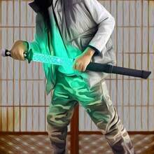 1 Pieza Espada Láser Acrílica De Color Siete Grietas De Samurai Para Cosplay, Alivio De Estrés Y De Destello - Negro - Ver 3