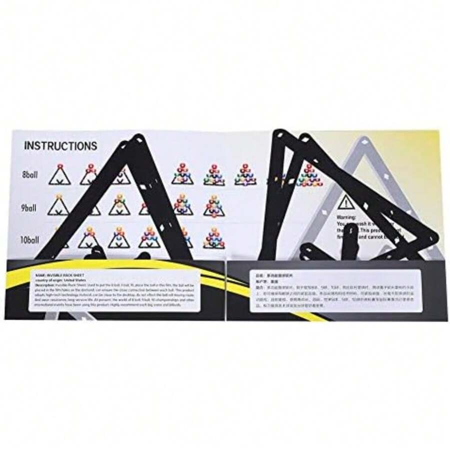 Magic Ball Rack Holder Sheet, Billiard Rack Holder, 6Pcs Billiard Rack Black Triangle Ball