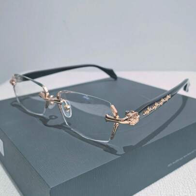 1pc/2pcs Women's Geometric Non-Prescription Glasses, High-End Decorative Glasses, Suitable For Office Wear