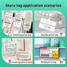 NIIMBOT B1/B21/B3S標籤打印機用2捲標籤，熱敏標籤2"x 1.18"(50x30毫米)適用於DIY / 商標 / 條形碼 / 地址標籤 / 貼紙(白色) - 白色 - 查看 3