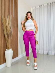 Women Pants - 紫色 - 查看 3