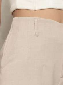 Women Shorts - 米色 - 查看 3