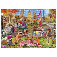 1 pieza Set de bloques de madera rectangulares con hermosos paisajes, asimétricos y con patrones creativos para relajarse, para reuniones en casa de adultos, puzzle de madera para decoración de pared - Multicolor - Ver 11