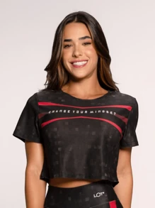 LOT FITNESS Women Sports Tees & Tanks - 黑色 - 查看 2