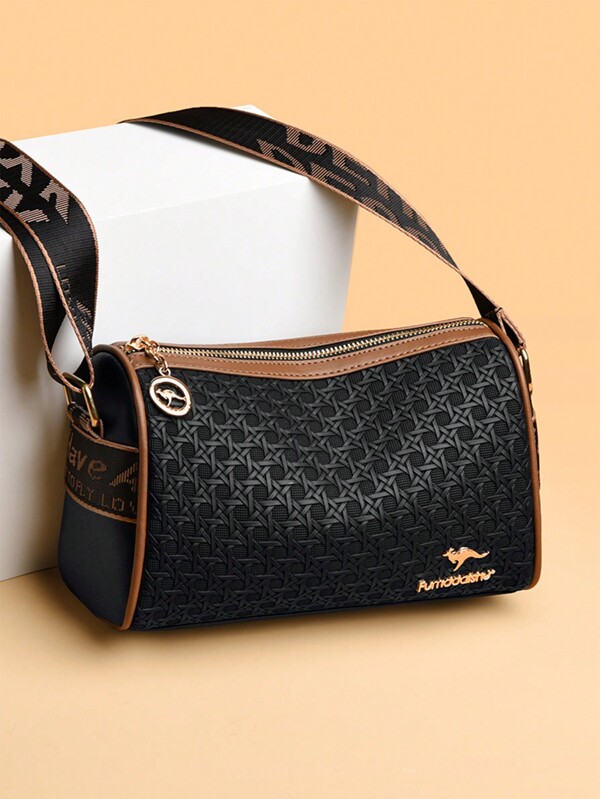 Fashionable Crossbody Round Barrel Bag, Shoulder Bucket Bag, Ladies' Casual Tote Bag And Wallet