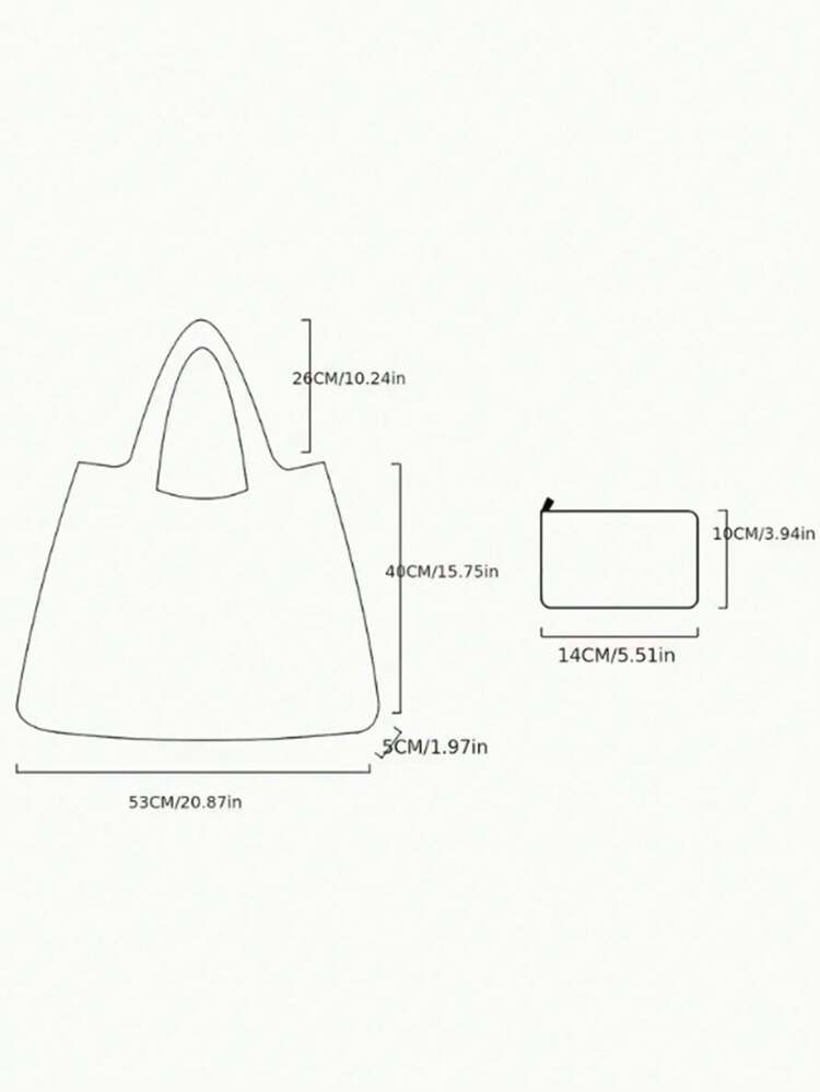 Allover Cactus Print Tote Bag, Shopping Bags, Foldable Large Capacity Contrast Binding Shoulder Bag