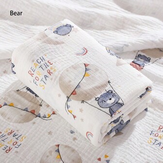 1 Pc Baby Swaddle Towel, Bath Towel, Crepe Fabric, Soft And Skin Friendly Love Valentine