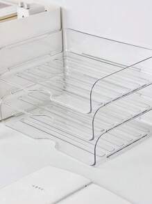 A4 Trắng Tài liệu Hộp trữ , Bàn làm việc Có thể xếp chồng lên nhau Đa cấp Giá đỡ tệp , Bàn Hộp đựng - trắng - Xem 4