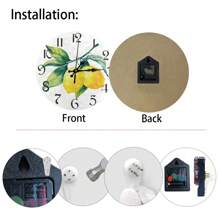 1/2 piezas Reloj de pared redondo de 5D hermoso y elegante, esfera resistente al agua y a los arañazos, reloj de mesa analógico de cuarzo silencioso, Limón+Manzana Limón+Limón. Perfecto para el hogar, la oficina, la escuela y la decoración del hogar