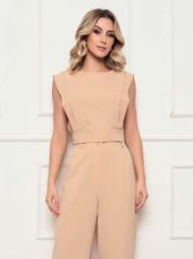 Women Suit Sets - Beige - View 4