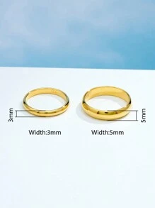 1Pc Minimalist Classic 925 Sterling Silver Plain High Polish Comfort Fit Wedding Bands 18K Gold Plated Silver Rings For Couple
