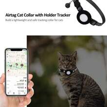 2 包 Airtag 猫项圈（带铃铛）、反光小猫项圈（带苹果 Airtag 猫项圈支架）、可调节 7-12 英寸、带扣（适用于母猫和公猫）、宠物用品、配饰、礼品 - 彩色 - 查看 4