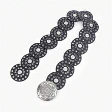 Thắt lưng cá nhân hóa phong cách đường phố Châu Âu và Mỹ, thiết kế hình tròn rỗng, thắt lưng kim loại bản rộng có khóa cho mùa hè, mùa hè, mùa thu, mùa đông, Halloween - nhiều màu - Xem 6